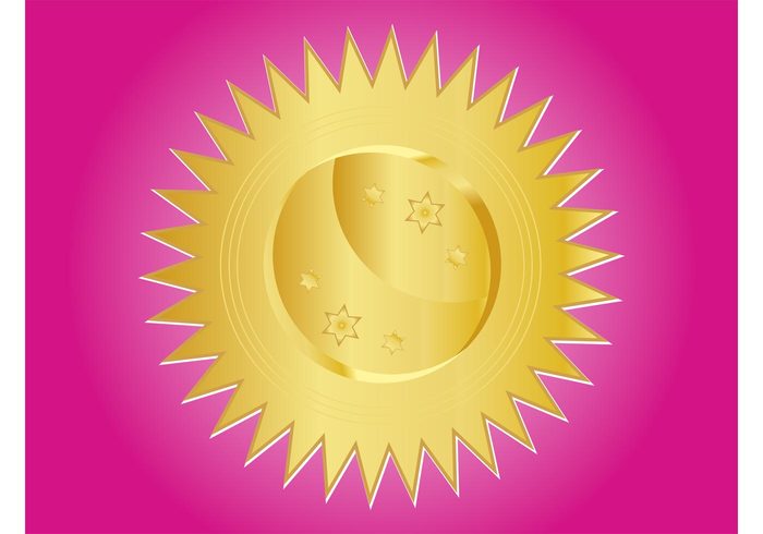 weather stars sky shiny rays logo gold glossy circles button badge abstract 
