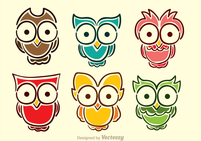 owl nature fur fly face eye draw cute colorful character cartoon bird barn owls barn owl barn animal 