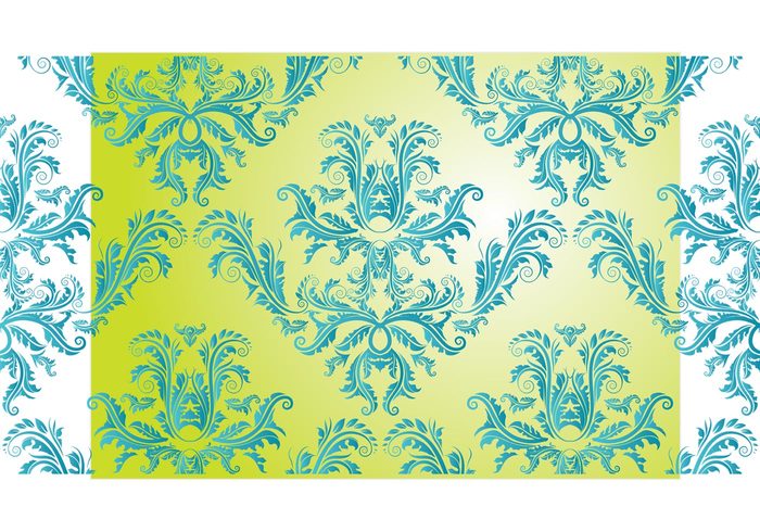 wallpaper vintage Textile scroll romantic rococo plant pattern old natural leaf glamour flourishes floral Fashion print fabric damask baroque antique 