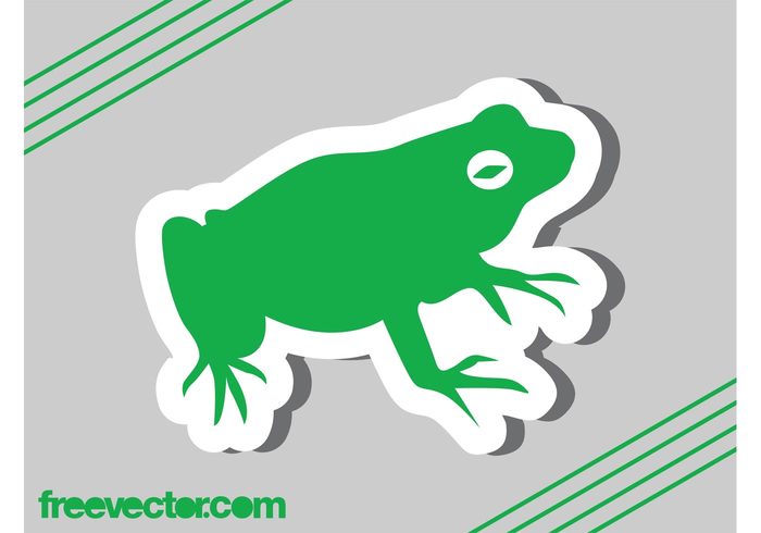 wildlife sticker silhouette nature icon frog fauna badge animal amphibian 