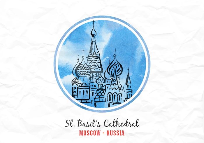 watercolour watercolor vector travel tourism texture temple sky sketch saint russian russia religious religion paint orthodoxy Orthodox Moscow isolated ink illustration handmade grungy grunge drawing dome design cross colorful color city church Christianity christian cathedral building brush basil background art architecture abstract 