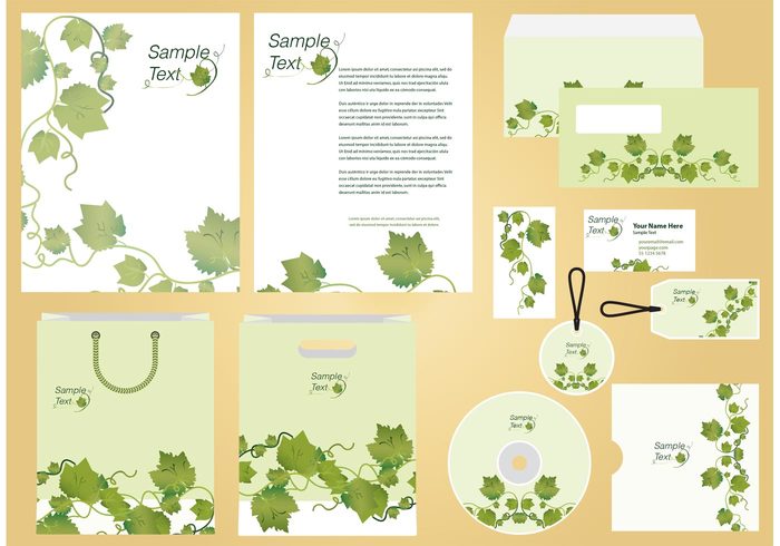 plant template organic medicinal leaves ivy vine leaves ivy vine ivy leaves ivy leaf ivy identity template identity set Herb green cards branches botanical template botanical banners bag aromatic  