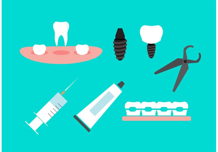 vector icons vector toothpaste toothbrush Tooth teeth and gums symbol sign protect mouth mirror medicine interface icons icon set icon gums flat design element dentist's mirror dental restoration dental instrument dental implant dental filling dental crown dental bridge dental braces 