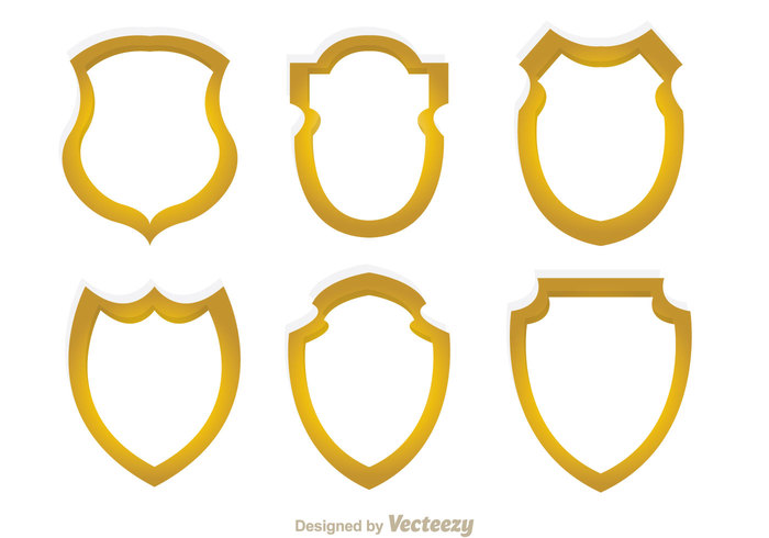 vintage symbol shield shapes shield shape shield shape protection power medal line king guard golden gold emblem defend curve 
