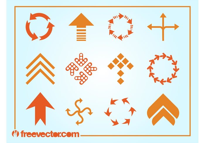 waves symbols recycle pointers logos icons Geometry geometric shapes curved arrows 