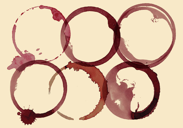 wine stains wine stain wine vector texture Stain splattered splatter splash shapes round ring red point paper outline mug mess liquid isolated espresso element droplet drop drink design cup contour coffee circle blots beige background 