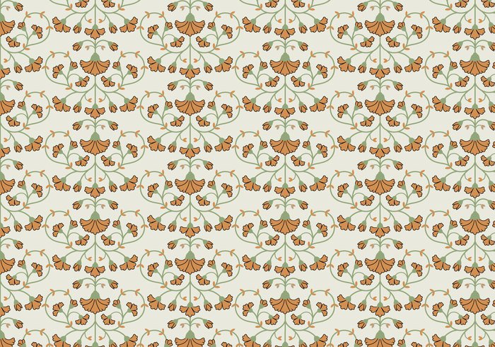 wallpaper vector trendy shapes seamless random plant pattern pastel ornamental leaf green flower floral decorative decoration deco background 