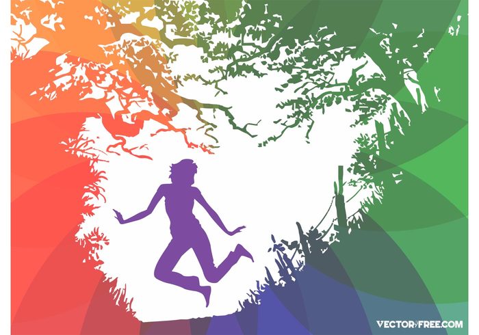 weekend trees spectrum progress plants outdoors luck leisure happy happiness girl future energy colors colorful 