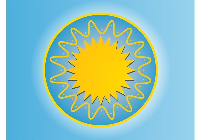 weather waves sun summer round rays logo icon dots circle 