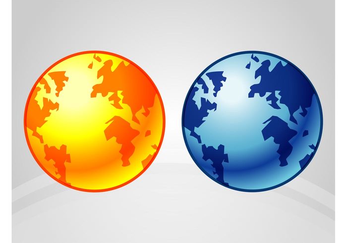 world templates stickers round planet oceans logos land globe global continents 