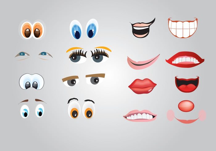 Smile sight Nose mouth Lashes face eyes elements character Cartoons 