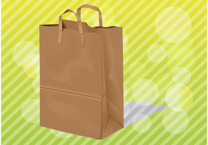 Vector bag shopping recycled Recyclable paper package natural market environment ecological container brown bag 