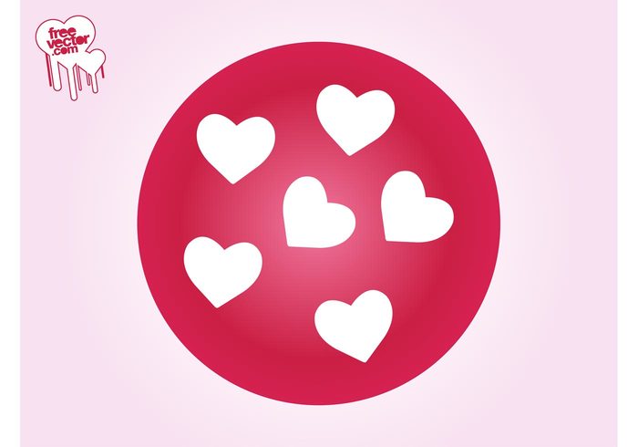 valentines day round romantic romance love logo icon hearts heart circle 