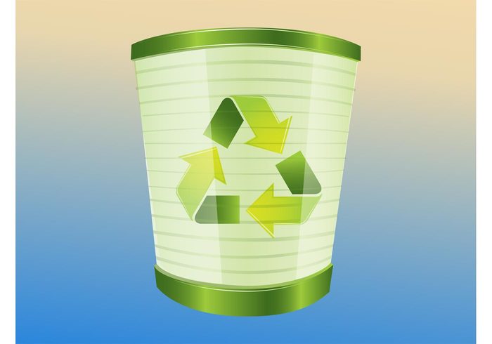 trash can trash stripes shiny recycle symbol recycle nature logo icon glossy ecology eco arrows 