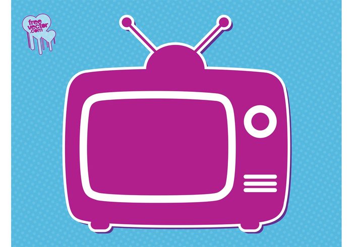 tv television technology tech screen media logo knob icons icon entertainment device cartoon buttons antennas 
