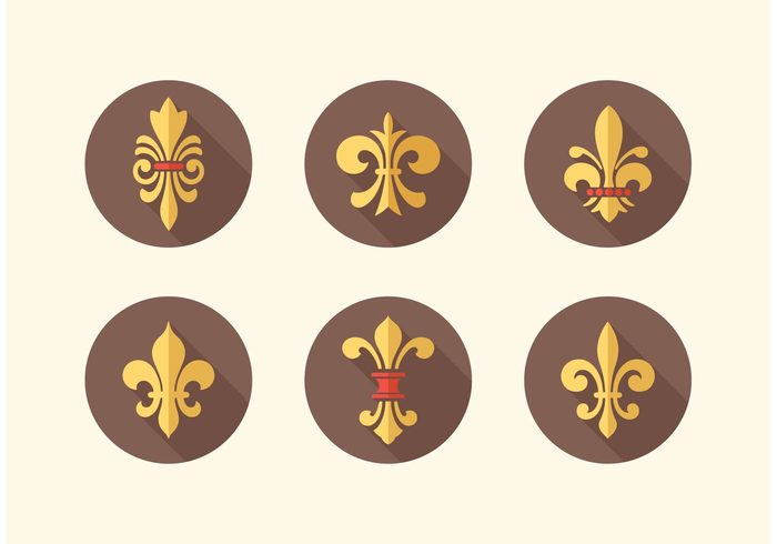 vintage vector symbol sign shadow scouting scout royalty royal renaissance ornate ornament motif medieval longshadow long lis insignia icon heraldry heraldic French france flower fleur de lys fleur de lis fleur emblem element elegance design decoration De coat of arms classical classic boy badge arms antique 