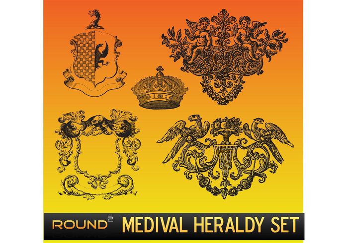 shield royal king heraldry heraldic griffin fleur de lis emblem eagle dragon crown cross crest coat of arms baroque badge armor antique animal 