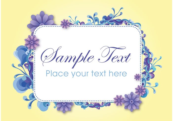 Text space summer sticker vector sticker spring plants flowers floral design template Copy-space badge 