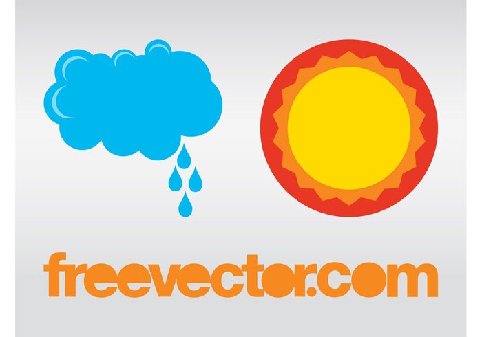 weather sunshine sun raindrops rain nature logos icons forecast drops cloud climate circle 