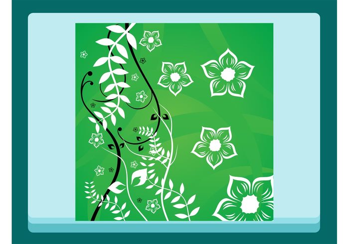 waving waves summer Stems plants petals lines leaves greeting card flowers floral E-card curved blossom bloom 