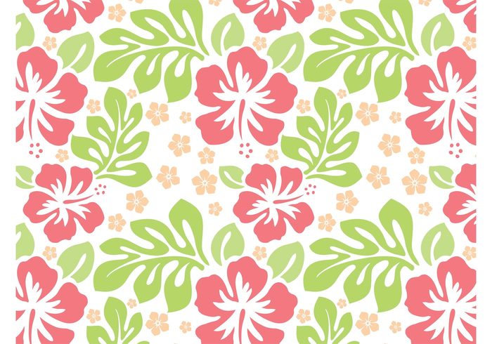 wallpaper tropical seamless pattern plants nature leaves hibiscus hawaii flowers floral Clothing print blossom background 