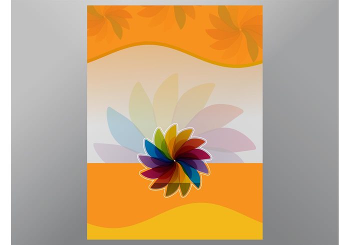 waving template spring Shapes vector rainbow plants petals nature flyer flowers floral vector colorful card background abstract 