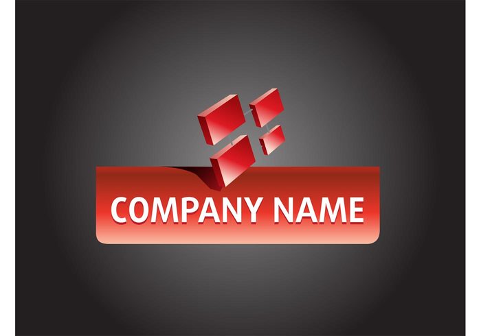 template simple shiny rectangle logo gradient generic design construction company brand 3d 