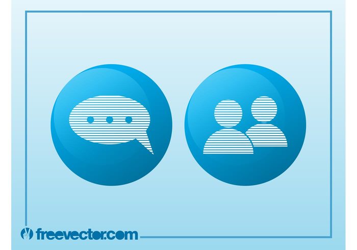 web speech bubble speech balloon social networking online logos icons friends communication chat buttons badges 