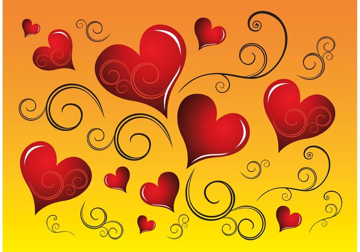 valentine tribal tattoo together swirls scroll red love joy hearts heart happy friends floral dynamic decoration celebrate birthday background 