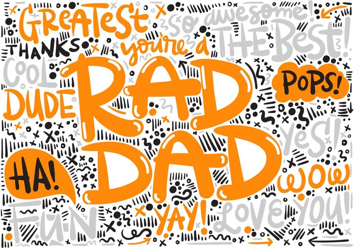 rad pops love Lettering holiday happy fathers day hand drawn greatest fun fathers day card fathers day background fathers day father dude day dad cool card best background 