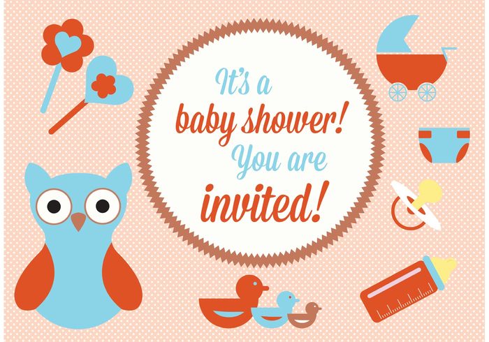 welcome toy sweet shower party pacifier owl nursing it's a girl it's a boy invitation happy greeting girl cute celebration cartoon card boy bottle Born birthday birth baby shower owl baby shower baby owl baby arrival announcement adorable  