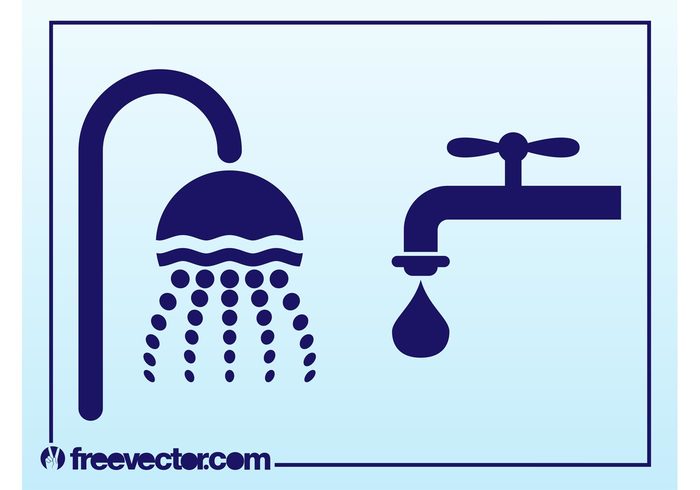 wet water Valves tab stickers Spigot silhouettes logos icons faucet drops droplets decals 