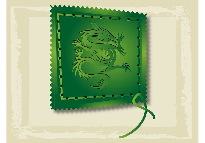 tail stamp powerful japan grunge fantasy dragon distress claws chinese china badge Asian asia animals ancient 