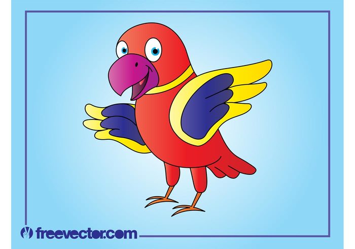 wings parrot nature mascot feathers fauna eyes comic character cartoon bird beak animal 