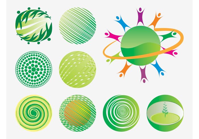 world society round people logos icons global Geometry geometric shapes ecology eco circles abstract 