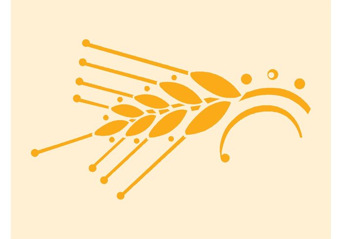 Wheat vector Stems silhouette plant nature logo icon grains food Edible ecology dots crops circles botanic 