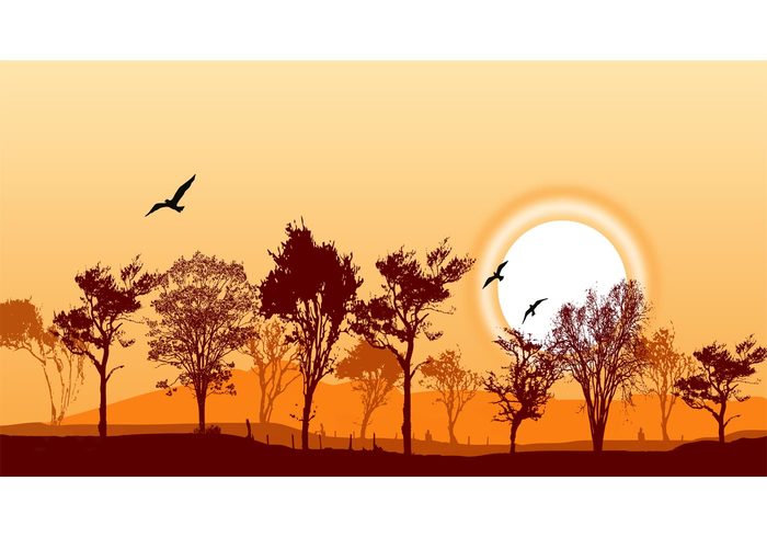 tree silhouette tree savanna landscape vector savanna nature landscape vector landscape africa 