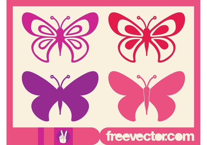 wings spring silhouettes insects insect fly butterfly butterflies antennas animals 