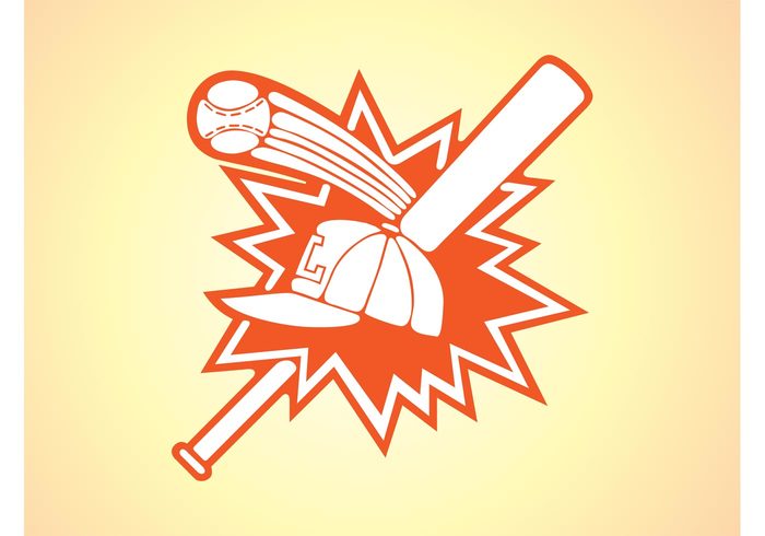 sticker sport logo icons hat game cap bat baseball bat baseball ball badge 