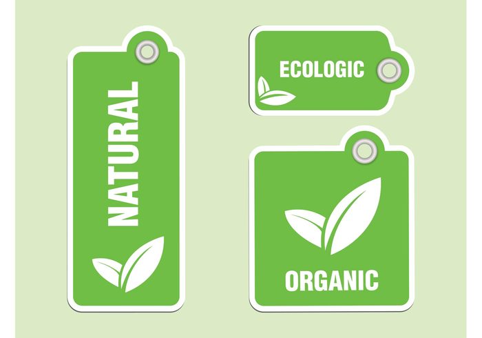 shopping price tags plants organic nature metallic leaves labels Healthy ecology ecologic eco 