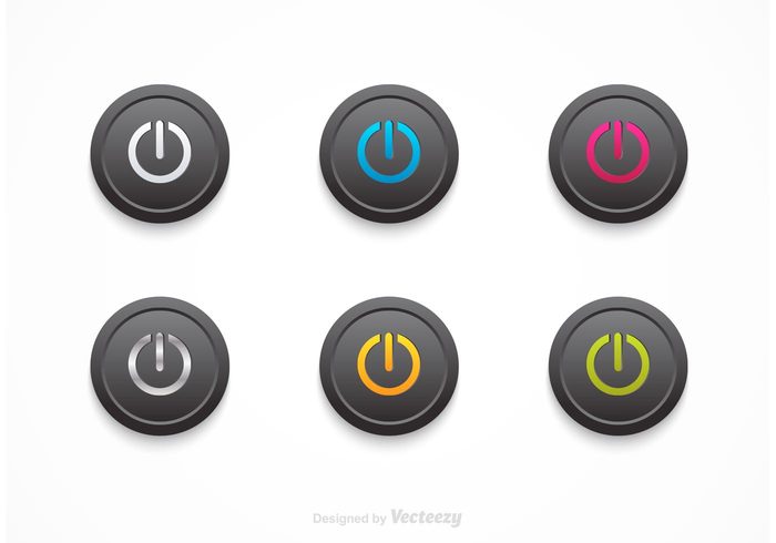 web vector technology techno tech symbol switch stylish style start sign shiny shape round power on off button off modern metal industry industrial illustration icon graphic glossy element design dark circle button bright black background backdrop 