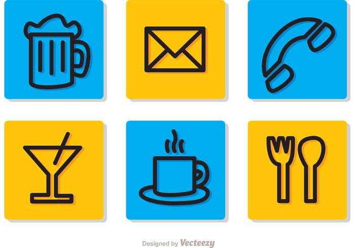 telephone symbol sign restaurant pictogram martini mail knife free vector sign pictograms food icon coffee cafe buttons beer bar alcohol 