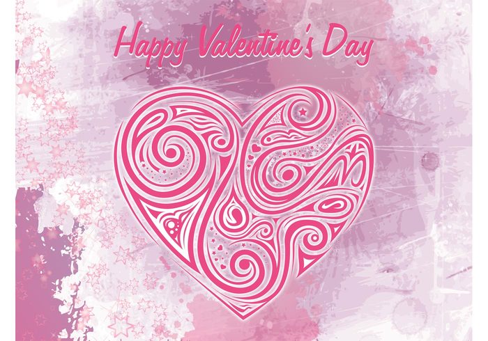valentines day valentine template swirls stars romantic romance love hearts heart grunge greetings greeting card background 