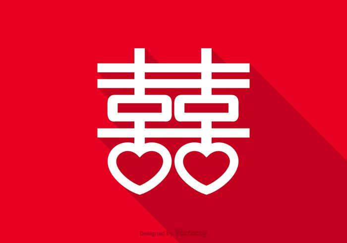wedding vector symbol seasonal red paper ornamental marriage love joy invitation happy happiness flat event double happiness double chinese wedding chinese celebration card background abstract 