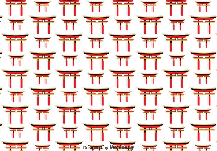 wallpaper torii temple seamless repeat pattern Japanese gate culture castle building background asia 