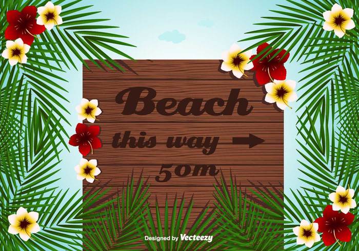 wooden billboards wooden vacation typographic tropical travel text sun summer sign sea palm tree message location label holidays fun flower billboards billboard for beach beach background 