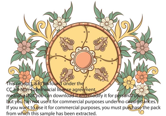 vector symbol shield regal heraldry floral fleur de lis circular circle 