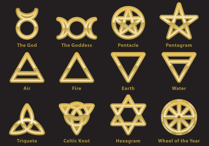 wizard Witchcraft witch Wicca triquetra symbols star sign samhain Sacred religion power phases pentacle paganism occultism occult neopaganism nature moon magic labyrinth knot Horned hecate Goddess god femine energy circle celtic 