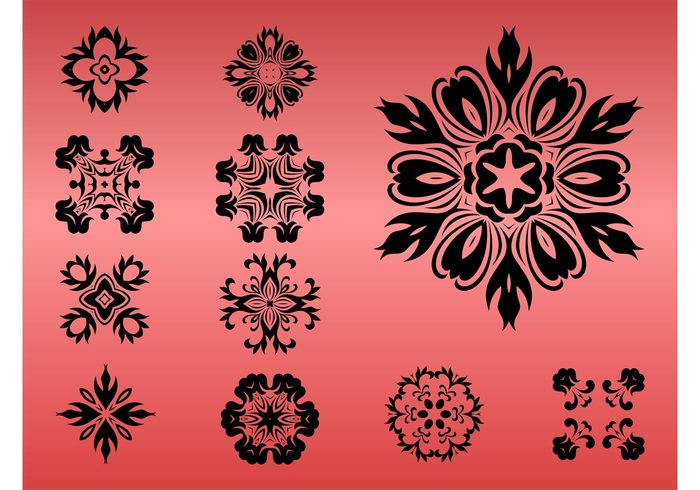 tattoo designs stickers silhouettes plants petals nature logos ink icons flowers flower vector blossom bloom 