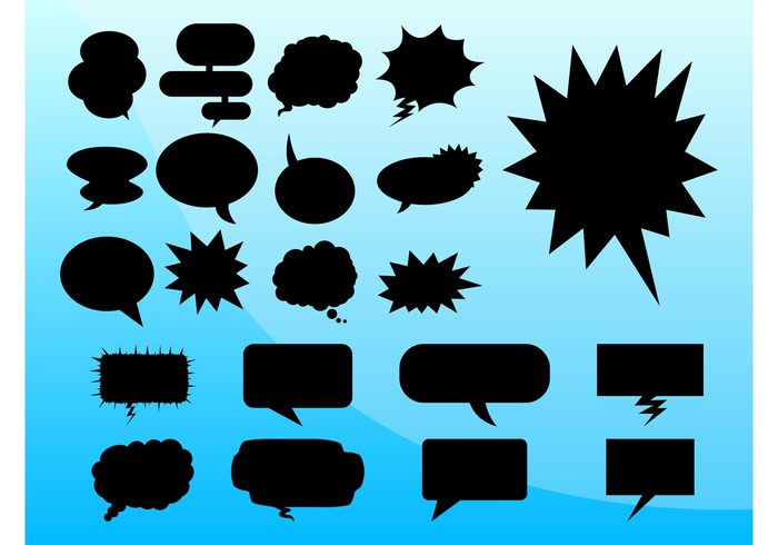 stickers speech bubbles speech balloons shapes rays logos icons geometric shapes decorative decorations decals Comic Book clouds abstract 